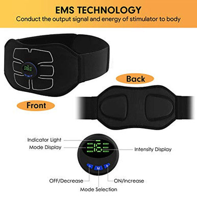 Marcooltrip Mz Abs StimulatorAb MachineAbdominal Toning Belt Workout Portable Ab Stimulator Home Office Fitness Workout Equipment For Abdomen Black