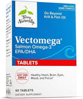 Terry Naturally Vectomega Supplement With Epa & Dha Omega3 Tablets For Brain & Heart Health Support Nutritional Supplement With Essential Fatty Acids & Peptides 60 Tablets