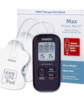 Omron Max Power Relief Tens Unit Muscle Stimulator For Drug-Free Pain Relief - Portable Electric Massager For Muscles And Joints - Includes 2 Reusable Tens Unit Pads