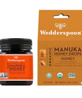 Wedderspoon Raw Premium Manuka Honey KFactor 16 (8.8 Oz, Pack of 1) and Manuka Honey Drops Honey & Echinacea (20 Count, Pack of 1) - Genuine New Zealand Honey, Perfect Remedy For Dry Throats