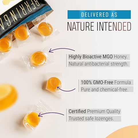 Berringa Australian Manuka Honey Lozenges, Blueberry Cinnamon, MGO 900+, 5.3 oz, 30 count