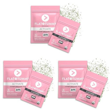 Flat Tummy Tea " 2Step 4 Week Program " Detox Tea To Boost Energy & Reduce Bloating All Natural Detox Cleanse W/ Green Tea Lemon Balm Dandelion Fennel & More Digestion Support
