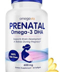 Omegavia Dha 600 Mg Ultra Pure Omega3 Dha Supplements For Brain And Eyes Dha Prenatal Vitamins For Women Burpless Fish Oil Omega 3 Ifos Tested 120 Softgels