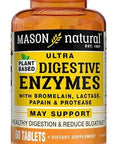 Mason Natural Plantbased Ultra Digestive Enzymes With Bromelain Lactase & Papain Supports Digestion & Bloating Relief 60 Capsules Pack Of 3