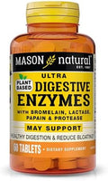 Mason Natural Plantbased Ultra Digestive Enzymes With Bromelain Lactase & Papain Supports Digestion & Bloating Relief 60 Capsules Pack Of 3