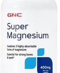 Gnc Super Magnesium 400Mg Supplement, Supports Strong Bones And Teeth, Highly Absorbable, 45 Servings