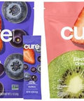 Cure Hydration Plantbased Electrolyte Drink Mix Energy & Dehydration Bundle No Sugar Coconut Water 100Mg Caffeine Nongmo Vegan 14Pack Each: Acai Berry & Strawberry Kiwi