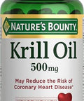 Nature'S Bounty Krill Oil Heart Health Dietary Supplement 500Mg Rapid Release Softgels 30 Count