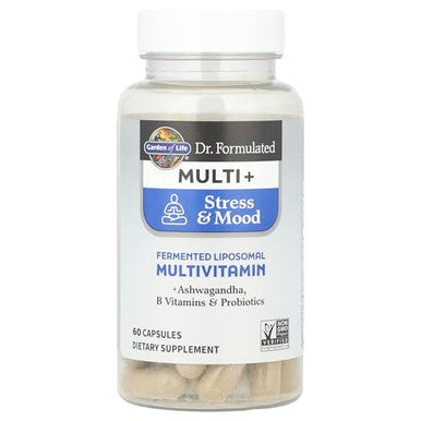 Garden Of Life Dr. Formulated Multi Stress & Mood Capsule With Ashwagandha B Vitamins & Probiotics Daily Multivitamin For Occasional Stress Relief Immune Support Gluten-Free 60 Capsules