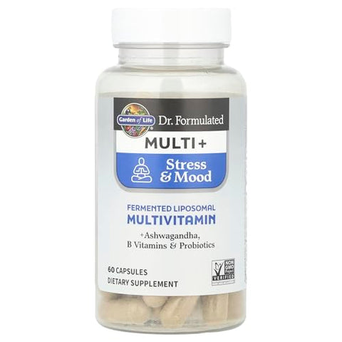 Garden Of Life Dr. Formulated Multi Stress & Mood Capsule With Ashwagandha B Vitamins & Probiotics Daily Multivitamin For Occasional Stress Relief Immune Support Gluten-Free 60 Capsules