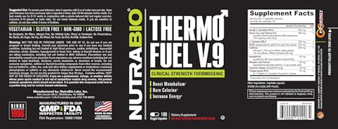 Nutrabio Thermofuel For Men And Women- Metabolism Booster And Appetite Suppressant-Thermogenic Fat Burner 180 Capsules