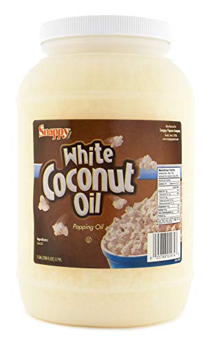 Snappy Pure White Coconut Popcorn Oil for Movie Theater Style Snacks, Professional Machines, Home Snack Preparation, 100% Colorless Coconut Oil, One Gallon, Premium Cooking Ingredient