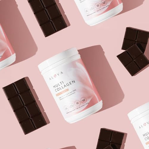 Alaya Multi Collagen Powder - Type I Ii Iii V X Hydrolyzed Collagen Peptides Protein Powder Supplement With Msm Gc (Chocolate)