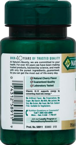 Nature's Bounty Vitamin B12 2500mcg 75 Tablets
