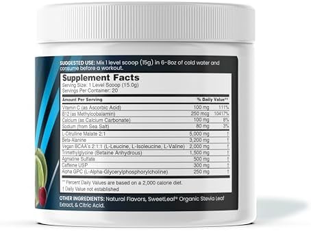 Nbpure Pump Juice+ Pre Workout"Energy Pumps Focus For Women & Men"Caffeine Bcaa Glutamine Nitric Oxide Alpha Lipoic Acid"Nothing Artificial