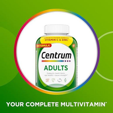Centrum Adult Multivitamin/Multimineral Supplement With Antioxidants, Zinc, Vitamin D3 And B Vitamins, Gluten Free, Non-Gmo Ingredients - 200 Count
