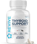 Revive Md Thyroid Support Supplement For Men & Women - Comprehensive Blend Of Nutritents Supports Healthy Thyroid Function With Essential Vitamin Minerals & Herbs (90 Capsules 30 Servings)