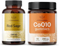 Herbamama Red Sage And Coq10 Kit - Bundle Of Red Sage Dan Shen Capsules & Coenzyme Q10 Gummies - Vegan Non-Gmo Gelatin- - 2 Pack