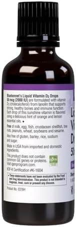Bluebonnet Liquid Vitamin D3 Drops 2000 Iu Natural Citrus Flavor 1 Fl Oz