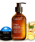 Gya Labs Ginger Massage Oil - 8.45 Fl Oz - 100 Pure Natural For Invigorating Muscle Comfort Sore Muscle Ginger Massage Oil With Roller Ball For Skin - With Arnica Vitamin E - Warming And Relaxing