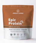 Sprout Living Epic Protein Plant Based Protein & Superfoods Powder Chocolate Maca Powder 20 Grams Organic Protein Powder Vegan Non Dairy Nongmo Gluten Low Sugar (1 Pound 12 Servings)