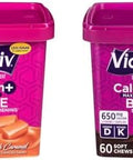 Viactiv Calcium +Vitamin D3 Supplement Soft Chews Caramel & Calcium +Vitamin D3 Supplement Soft Chews Milk Chocolate 60 Chews - Calcium Dietary Supplement For Bone Health