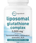 Micro Ingredients Liposomal Reduced Glutathione Complex 3000Mg - 8 In 1 Advanced Glutathione Supplement With Nad Resveratrol Quercetin Alpha Lipoic Acid & Vitamin C 120 Vegetarian Caps