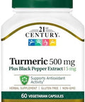21St Century Turmeric 500 Mg Plus Black Pepper Extract Vegetarian Capsules 60 Count