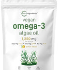 Micro Ingredients Vegan Omega 3 Algae Oil 240 Veggie Softgels Fish Oil Alternative Dha 500Mg & Dpa 100Mg Carrageenan Free Plant-Based Omega 3 With Flaxseed & Ala Lemon Flavored