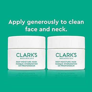 Clark's Botanicals Deep Moisture Mask: Mask + Moisturizer to Deeply Hydrate and Revitalize Skin with Algae, Vitamin E, Green Tea & Jasmine Extract (1 Count (Pack of 1))