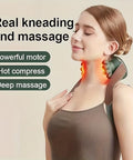 Dexmary Neck Massager With Heat Neck Massager For Pain Relief Deep Tissue Shiatsu Shoulder And Back Massager With 3 Modes & 2 Heat Levels Portable And Rechargeable Relax Muscle Tension (Green)