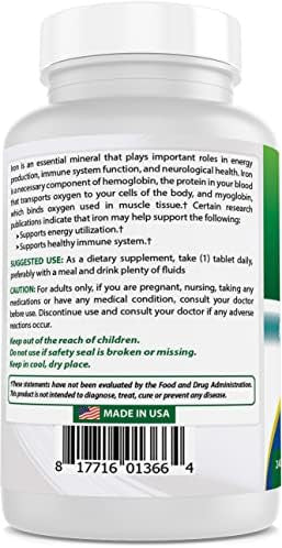 Best Naturals Iron Supplement 65 Mg 240 Tablets Nongmo & Gluten
