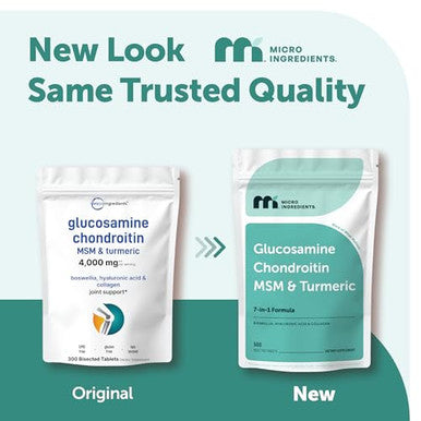 Micro Ingredients Glucosamine Chondroitin Msm And Turmeric Supplement 300 Bisected Tablets 1500 Mg Glucosamine Per Serving 7-In-1 With Boswellia Hyaluronic Acid & Collagen Complex