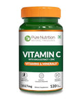 Pure Nutrition Vitamin C With Amla Extract & Zinc Supplement - 1027Mg 120 Veg Tabs Immune Support Supports Skin & Bone Health