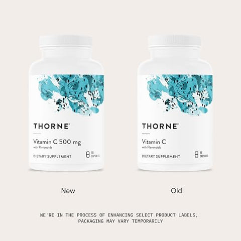 Thorne - Vitamin C 500 Mg - Blend Of Vitamin C And Citrus Bioflavonoids From Oranges - Supports Immune System Cellular Energy Production & Collagen Synthesis - Third-Party Certified 90 Servings