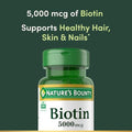 Nature's Bounty Biotin 5000 mcg Liquid Softgels 72 ea (Pack of 3)