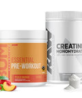 Raw Nutrition Creatine Monohydrate & Peach Mango Pre-Workout Powder Bundle