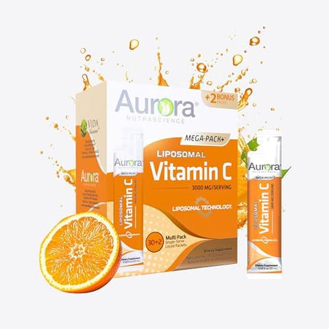 Aurora Nutrascience Vitality Duo Bundle Mega Liposomal Vitamin C 3000 mg per Serving and Mega Liposomal BComplex