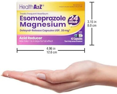 HealthA2Z Esomeprazole Magnesium | Acid Reducer | 20mg | Delayed-Released Capsules USP | 24 Hours | Treats Frequent Heartburn