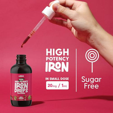 Llorens Pharmaceutical High Potency Iron Drops For Women 20Mg Elemental Iron (Polysaccharide Complex) Per 1Ml Gentle On Stomach Vegan Natural Sweeteners (Berry Daiquiri 4 Fl Oz)