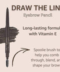 Flower Beauty Draw The Line Eyebrow Pencil Long Lasting Smudge Resistant Natural Result Makeup w/ Vitamin E Dark Brunette