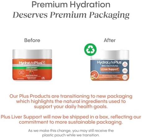 Hydralyte Liver Support + Electrolyte Mix With Milk Thistle Turmeric Ginger Prickly Pear Green Tea Extract Formulated For Rapid Rehydration (Blood Orange Ginger 40 Serve Tub)