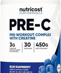 Nutricost Prec Preworkout Complex With Creatine (Blue Rasberry 30 Servings) Powder Boost Fintess Routines 450G