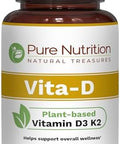 Pure Nutrition Vitamin D3 K2 + CalD PlantBased Calcium Vegan D3 From Lichen Bundle Pack