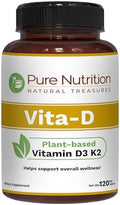 Pure Nutrition Vitamin D3 K2 + CalD PlantBased Calcium Vegan D3 From Lichen Bundle Pack