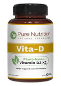 Pure Nutrition Vitamin D3 K2 Cal-D Plant-Based Calcium Vegan D3 From Lichen Bundle Pack