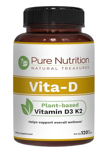 Pure Nutrition Vitamin D3 K2 Cal-D Plant-Based Calcium Vegan D3 From Lichen Bundle Pack