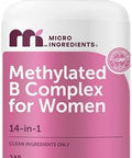 Micro Ingredients Methylated B Complex For Women 240 Vegetarian Capsules Activated B Vitamins With Methylfolate Methyl B12 Dim and Inositol Complex 14In1 Bioactive B Vitamin Formula