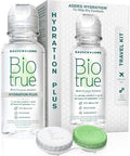 Biotrue Hydration Plus Contact Lens Solution With Lens Case Multipurpose Solution For Soft Lenses Hydrates With Hyaluronan Cleans Clears And Disinfects For Allday Comfort 10 Fl Oz (Pack Of 2)