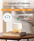Melodysusie Rechargeable White Noise Machine For Sleep Travel & Salon With Wooden Stand Sound Machine With 31 Soothing Sounds Multi-Night Light 32 Volumes & 4 Timers For Baby Adult
